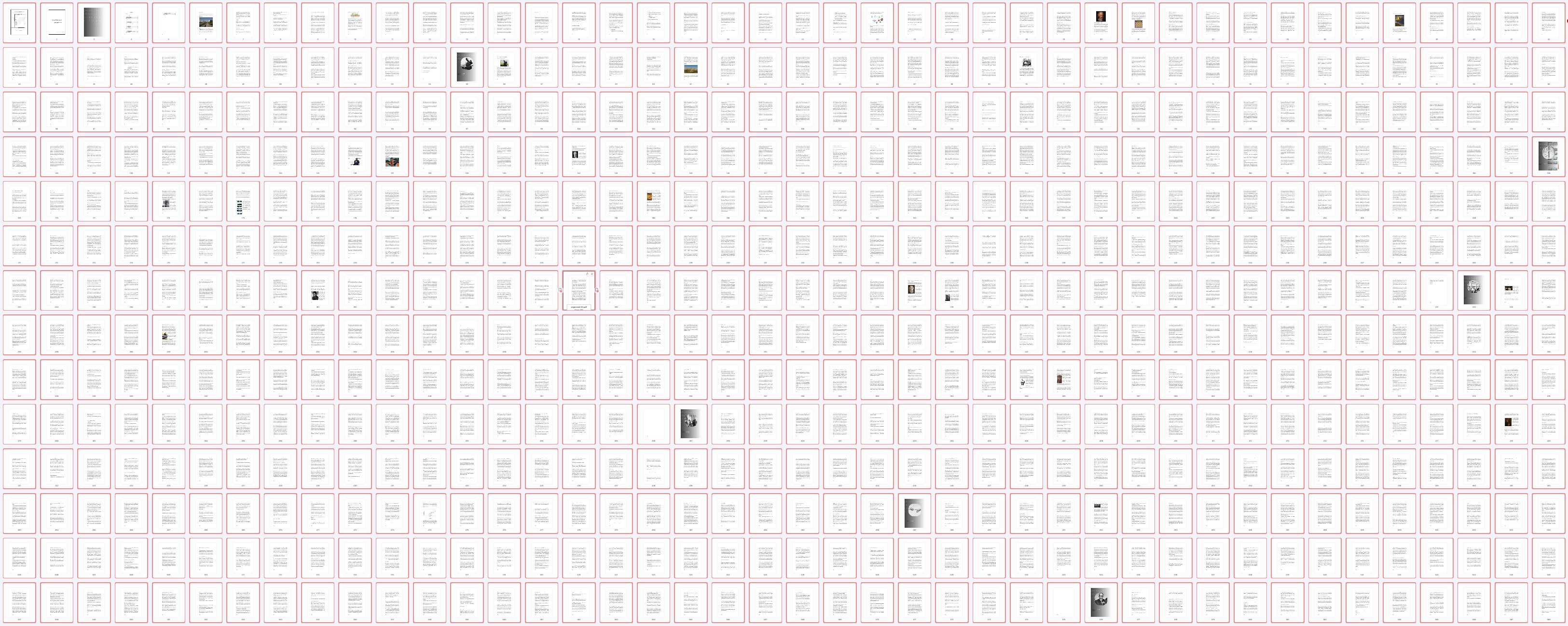 Visão geral de todas as páginas do livro